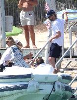 Adrien Brody, Georgina Chapman, Natasha Poly and Family At Club 55 - St Tropez