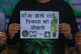 Nepali Activists Demonstrate Demanding Legalization Of Weeds