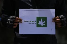 Nepali Activists Demonstrate Demanding Legalization Of Weeds