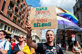 The Pride Walk Organized In Amsterdam.