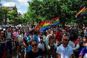 The Pride Walk Organized In Amsterdam.