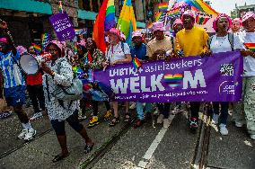 The Pride Walk Organized In Amsterdam.