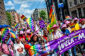 The Pride Walk Organized In Amsterdam.