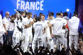 Paris 2024 - French Rugby 7 Players Celebrate Their Gold Medal At Club France