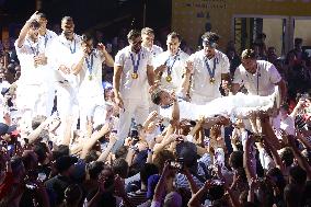 Paris 2024 - French Rugby 7 Players Celebrate Their Gold Medal At Club France