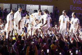 Paris 2024 - French Rugby 7 Players Celebrate Their Gold Medal At Club France