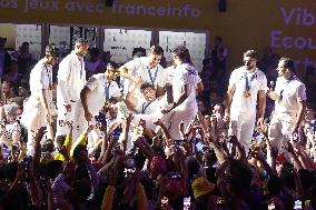 Paris 2024 - French Rugby 7 Players Celebrate Their Gold Medal At Club France