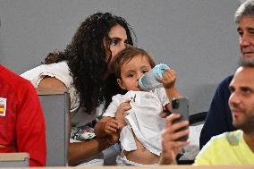 Paris 2024 - Tennis - Xisca Perello And Rafael Junior Nadal In The Stands