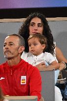 Paris 2024 - Tennis - Xisca Perello And Rafael Junior Nadal In The Stands