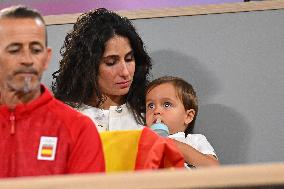 Paris 2024 - Tennis - Xisca Perello And Rafael Junior Nadal In The Stands