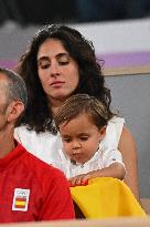 Paris 2024 - Tennis - Xisca Perello And Rafael Junior Nadal In The Stands