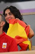 Paris 2024 - Tennis - Xisca Perello And Rafael Junior Nadal In The Stands