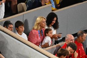 Paris 2024 - Tennis - Xisca Perello And Rafael Junior Nadal In The Stands