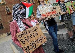 Solidarity Protest With Palestine In Wroclaw