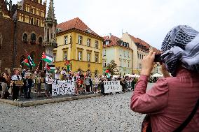 Solidarity Protest With Palestine In Wroclaw