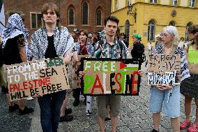 Solidarity Protest With Palestine In Wroclaw