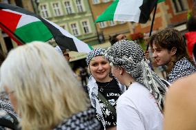 Solidarity Protest With Palestine In Wroclaw