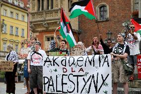 Solidarity Protest With Palestine In Wroclaw