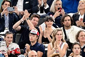 Paris 2024 - Nina Dobrev And Shaun White At Gymnastic