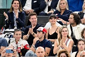 Paris 2024 - Nina Dobrev And Shaun White At Gymnastic