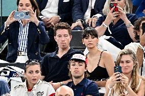 Paris 2024 - Nina Dobrev And Shaun White At Gymnastic