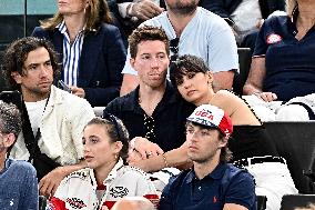 Paris 2024 - Nina Dobrev And Shaun White At Gymnastic