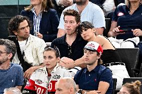 Paris 2024 - Nina Dobrev And Shaun White At Gymnastic