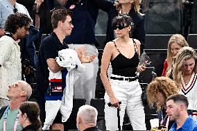 Paris 2024 - Nina Dobrev And Shaun White At Gymnastic