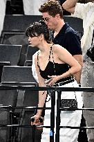 Paris 2024 - Nina Dobrev And Shaun White At Gymnastic