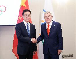 FRANCE-CHINA-HAN ZHENG-IOC PRESIDENT-MEETING (CN)