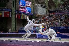 Paris 2024 - Epee - Ruslan Kurbanov v Romain Cannone