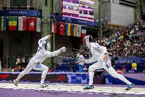 Paris 2024 - Epee - Ruslan Kurbanov v Romain Cannone