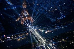 (PARIS2024)FRANCE-PARIS-OLY-OPENING CEREMONY-AERIAL VIEW