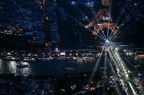 (PARIS2024)FRANCE-PARIS-OLY-OPENING CEREMONY-AERIAL VIEW