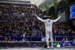 Paris 2024 - Fencing - Yannick Borel Celebrates Victory In Quarter Finals