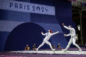 Paris 2024 - Fencing - Yannick Borel Celebrates Victory In Quarter Finals