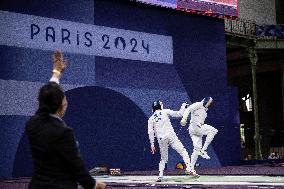 Paris 2024 - Fencing - Yannick Borel Celebrates Victory In Quarter Finals