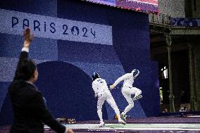 Paris 2024 - Fencing - Yannick Borel Celebrates Victory In Quarter Finals