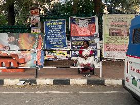 Woman Protesting Against The Aranmula Village Panchayat