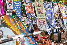 Woman Protesting Against The Aranmula Village Panchayat