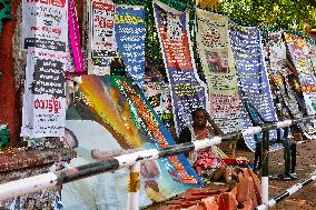 Woman Protesting Against The Aranmula Village Panchayat