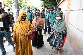 Relatives Of The Detained Quota Reform Movement Leader Arrives At The Detective Branch Office Of Bangladesh Police