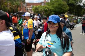 Venezuelans Demonstrate On The Day Of The Presidential Elections In Medellin