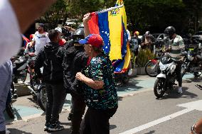 Venezuelans Demonstrate On The Day Of The Presidential Elections In Medellin