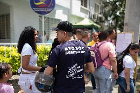 Venezuelans Demonstrate On The Day Of The Presidential Elections In Medellin