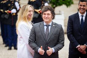 Reception Of Heads Of State To Mark The Opening Of The Paris 2024 Olympics At The Elysée Palace, In Paris