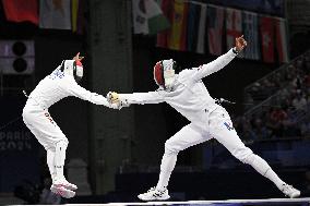 Paris 2024 - Fencing - Yannick Borel Wins Semi-Final V Mohammed Elsayed