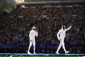 Paris 2024 - Fencing - Yannick Borel Wins Semi-Final V Mohammed Elsayed