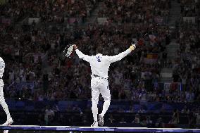 Paris 2024 - Fencing - Yannick Borel Wins Semi-Final V Mohammed Elsayed