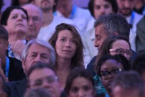 Paris 2024 - Gerald Darmanin And Wife At Fencing Match